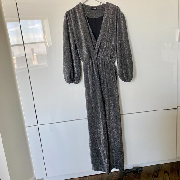 Metallic Deep V Jumpsuit Size S - Picture 3 of 6